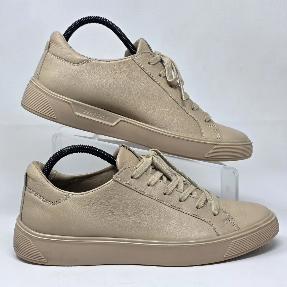 ECCO Men’s Street Tray Tech Doe Tan  Soft Leather Sneakers EU 41 Mens 7- 7.5